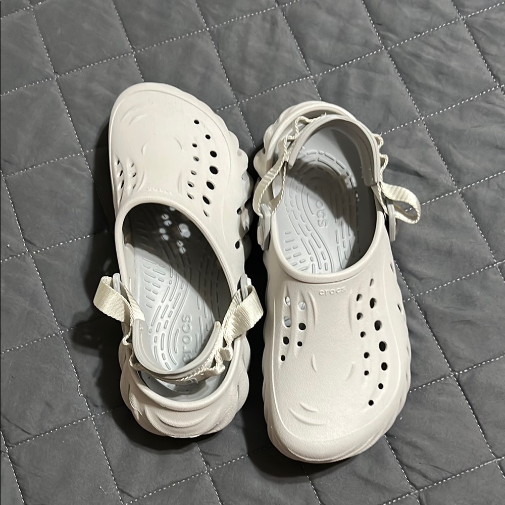CROCS light gray Slip-On Clogs